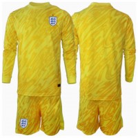 Camiseta Inglaterra Portero Segunda Equipación Replica Eurocopa 2024 para niños mangas largas (+ Pantalones cortos)